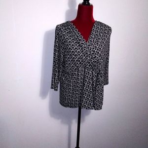 George Knot Wrap Surplice Blouse Sz 20